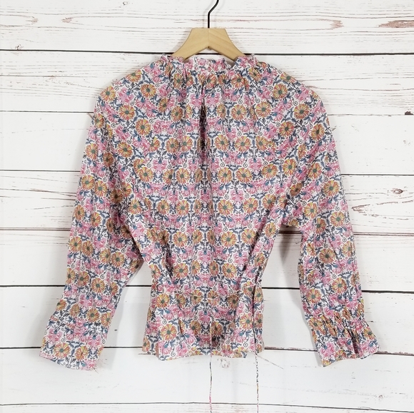 J. Crew x Liberty | Honeysuckle Floral Tie Waist Top NEW - Picture 7 of 11